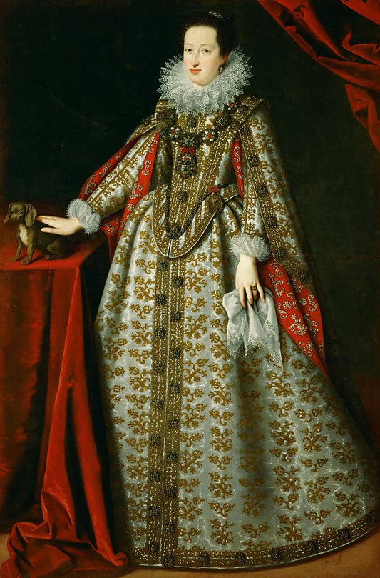 Eleonora Gonzaga, wife of Ferdinand II, in wedding dress, vintage artwork by Justus Sustermans, 12x8" (A4) Poster