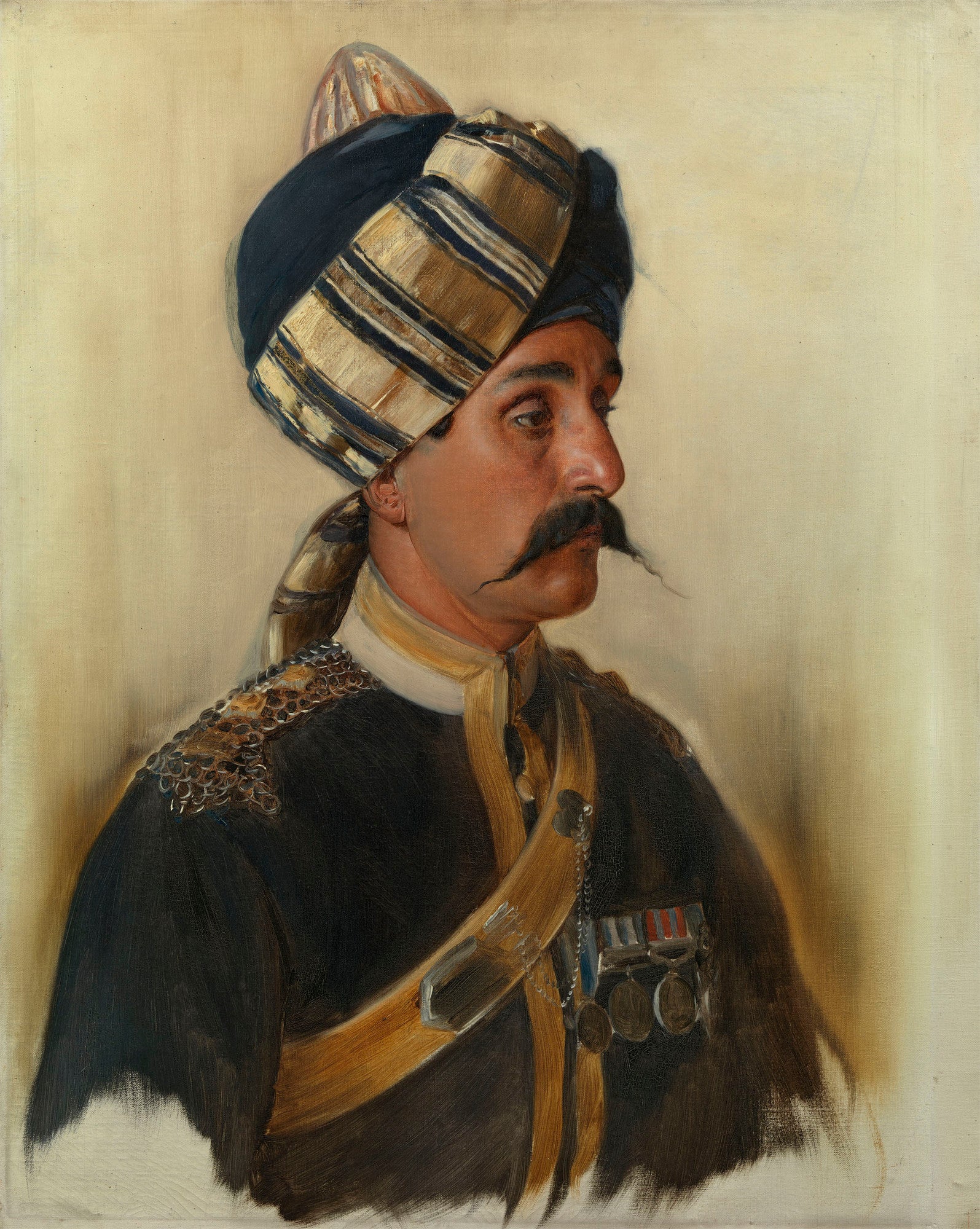 Risaldar Nadir Khan, 9th Bengal Lancers, vintage artwork by Rudolph Swoboda, A3 (16x12") Poster Print