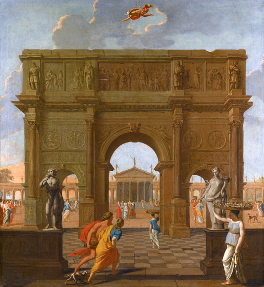 Mercury and Herse, vintage artwork by Jean Lemaire, 12x8" (A4) Poster