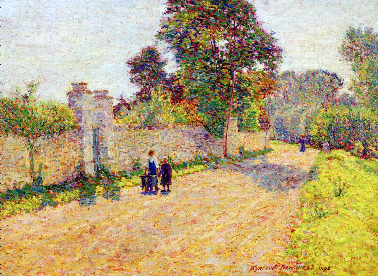 The Old Road, Giverny, vintage artwork by Wynford Dewhurst, 12x8" (A4) Poster