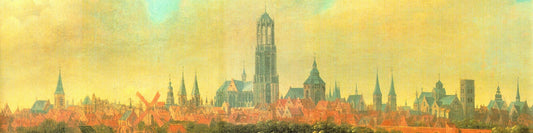 Panorama Utrecht, vintage artwork by Joost Cornelisz. Droochsloot, 12x8" (A4) Poster