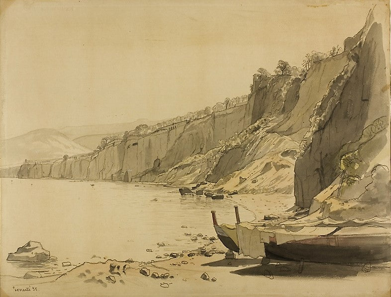 Coast of Sorrento, vintage artwork by William Stanley Haseltine, 12x8" (A4) Poster