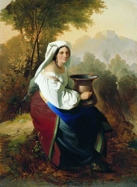 Woman with a Jug, vintage artwork by Karl von Neff, A3 (16x12") Poster Print