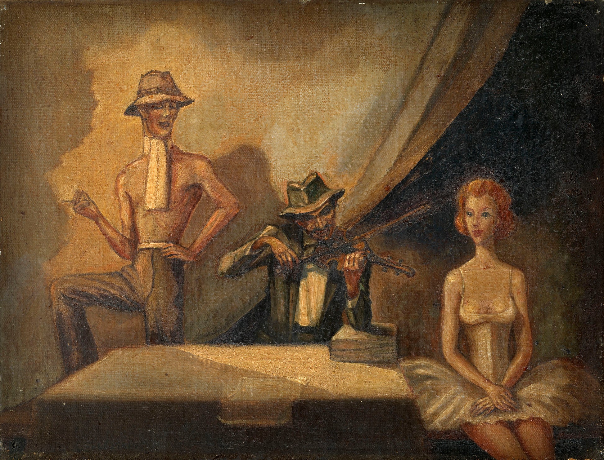 Ballet Rehearsal, vintage artwork by Sergei Sudeikin, 12x8" (A4) Poster