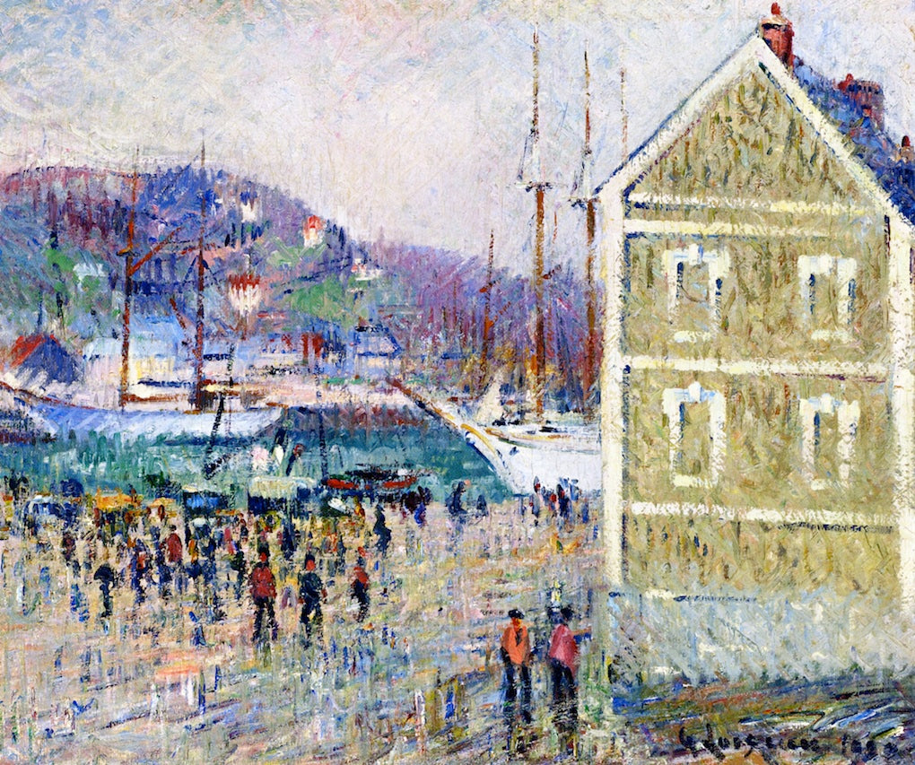 The Berrigny Harbor, Fecamp, vintage artwork by Gustave Loiseau, 12x8" (A4) Poster
