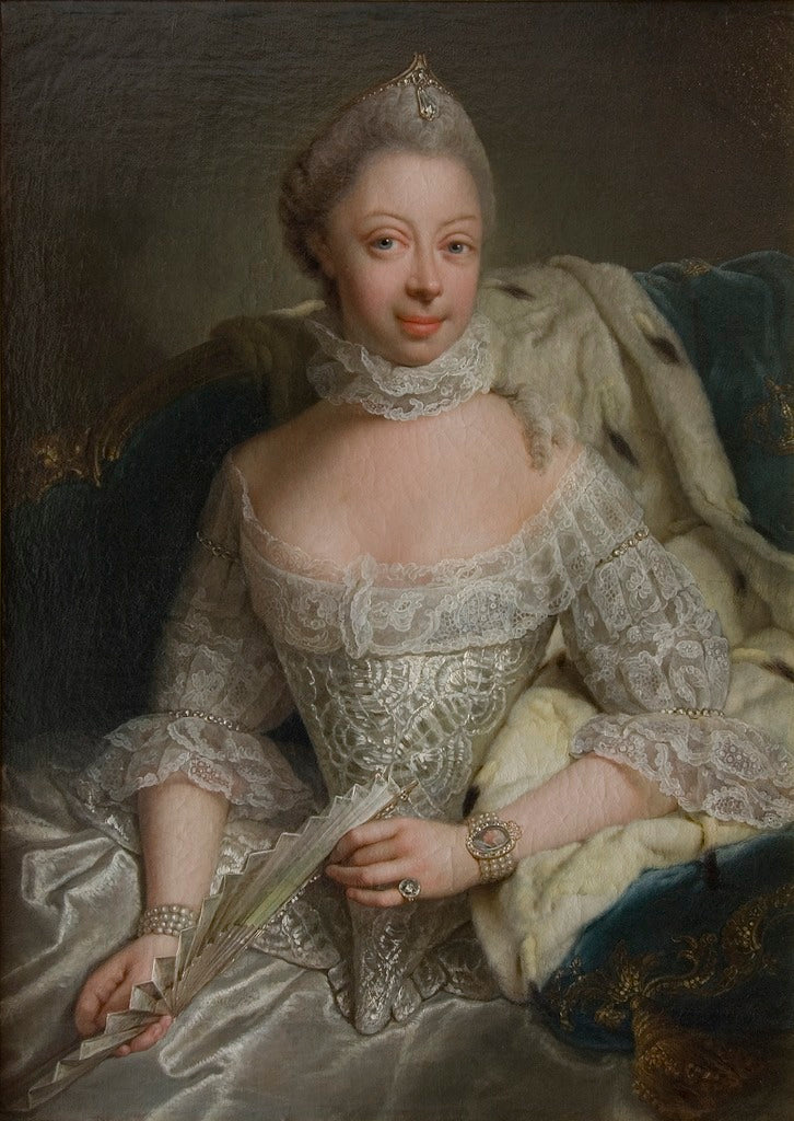 Sofia Charlotta, Princess Mecklenburg-Strelitz, Queen of England, vintage artwork by Georg David Matthieu, 12x8" (A4) Poster