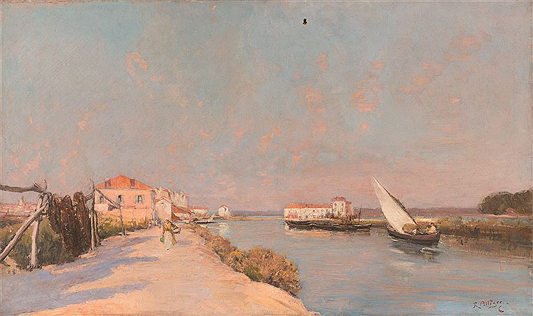 Caronte Canal in Martiques by Raymond Allegre,A3(16x12")Poster