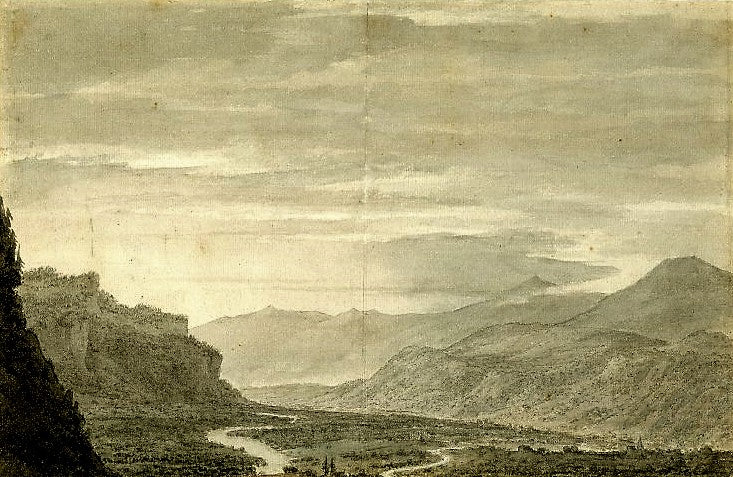 Bern: lower part of the valley of Ober-Hasli, vintage artwork by John Robert Cozens, 12x8" (A4) Poster