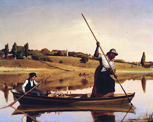 Eel Spearing at Setauket, vintage artwork by William Sidney Mount, A3 (16x12") Poster Print