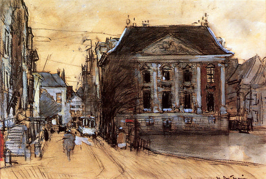 Mauritshuis In Den Haag, vintage artwork by Floris Arntzenius, 12x8" (A4) Poster