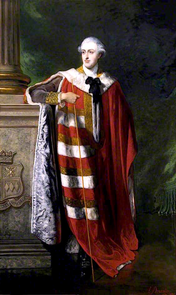 George, 4th Duke of Manchester, vintage artwork by Louis William Desanges, A3 (16x12") Poster Print