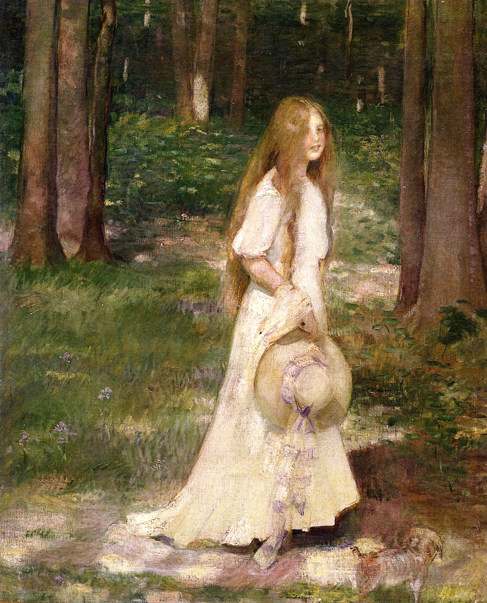 An Early Morning Stroll, vintage artwork by Edith Mitchill Prellwitz, 12x8" (A4) Poster