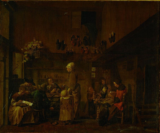 Shoemaker's Workshop, vintage artwork by Jan Josef Horemans the Elder, 12x8" (A4) Poster