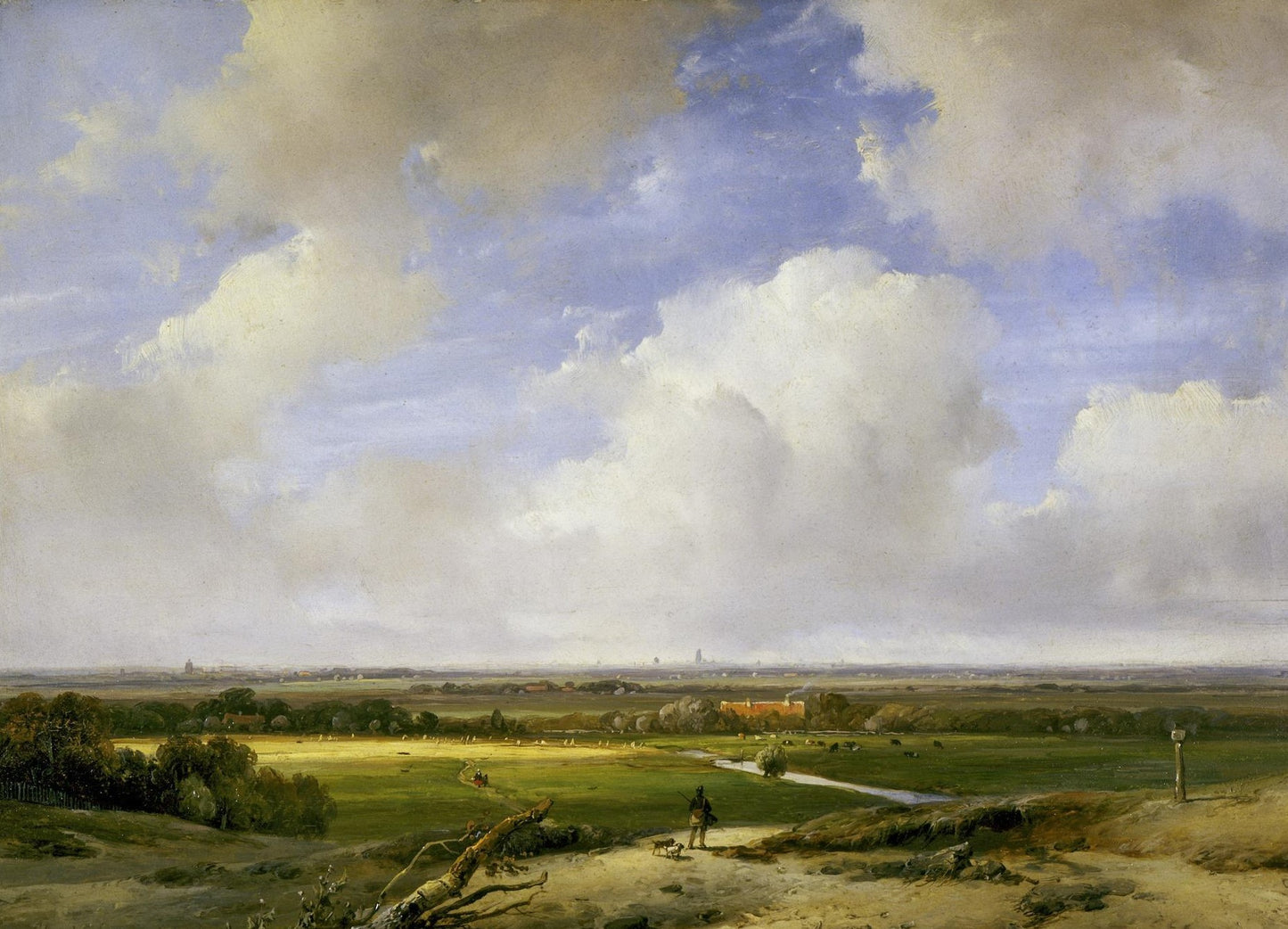 Landscape near Haarlem, vintage artwork by Andreas Schelfhout, 12x8" (A4) Poster