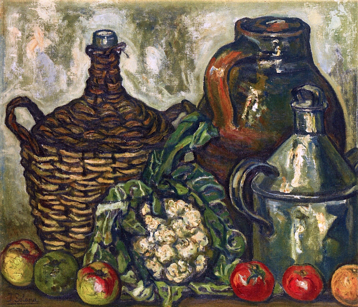 Still Life with Cauliflower, vintage artwork by Jose Gutierrez Solana, 12x8" (A4) Poster