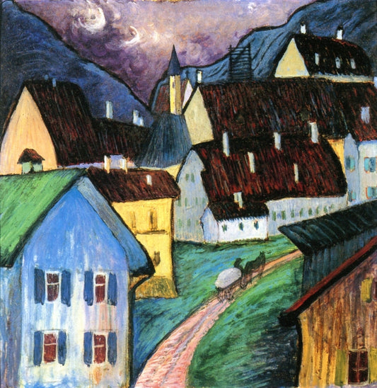 Evening in Murnau, vintage artwork by Marianne von Werefkin, 12x8" (A4) Poster