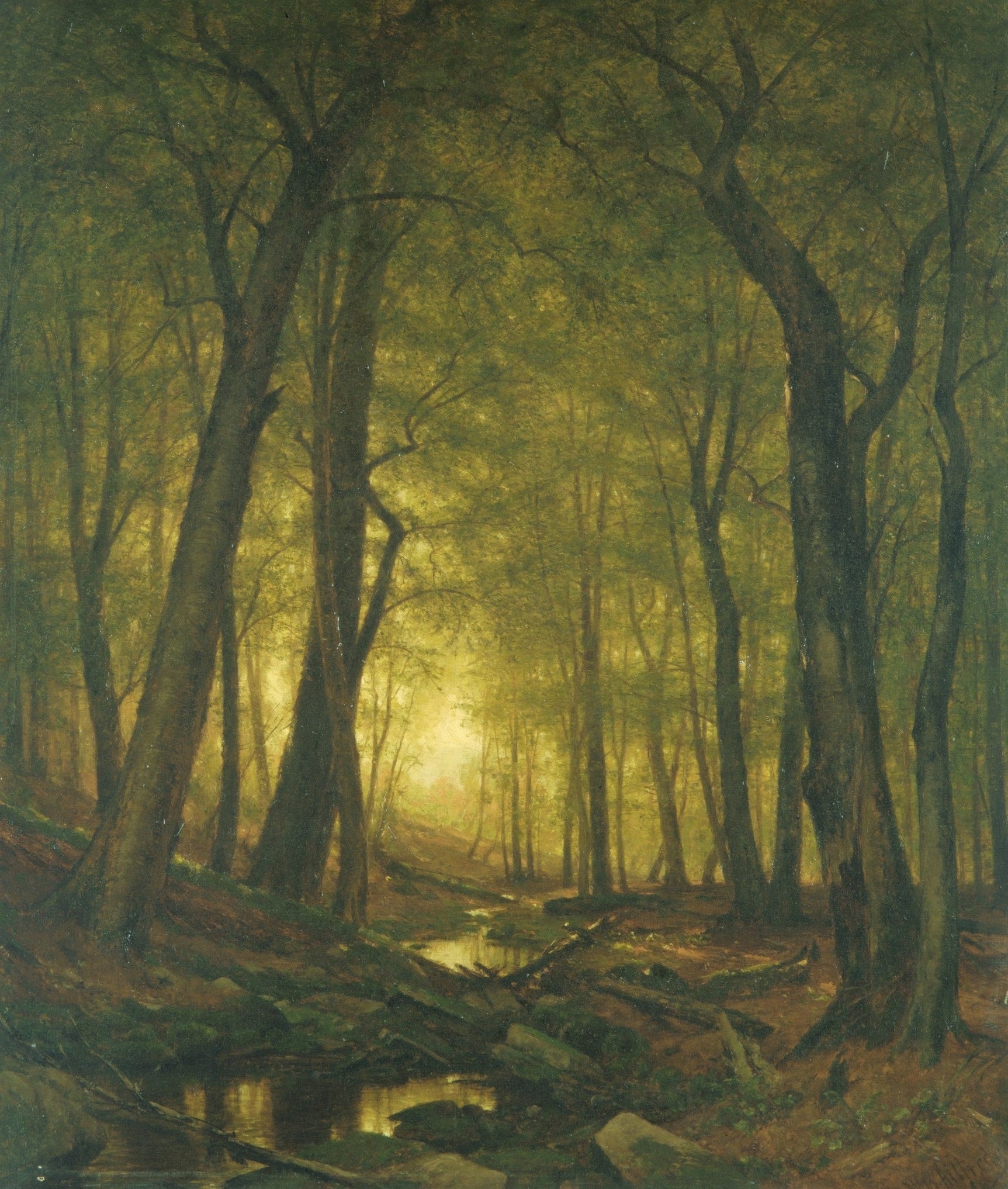 Evening in the Woods, vintage artwork by Thomas Worthington Whittredge, A3 (16x12") Poster Print