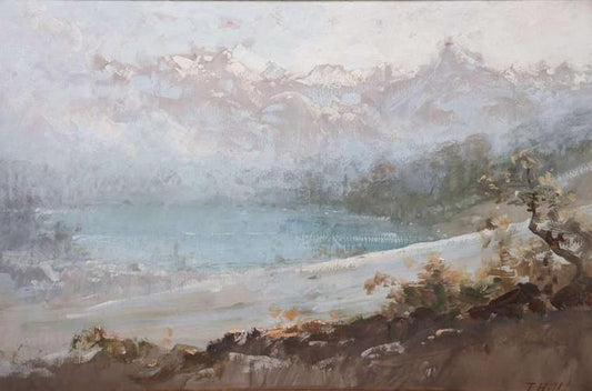 Lake Tenaya above Yosemite, vintage artwork by Thomas Hill, 12x8" (A4) Poster