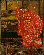 Girl in a Red Kimono, vintage artwork by George Hendrik Breitner, 12x8" (A4) Poster