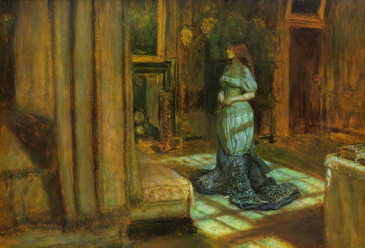 The Eve of Saint Agnes, vintage artwork by Sir John Everett Millais, 12x8" (A4) Poster