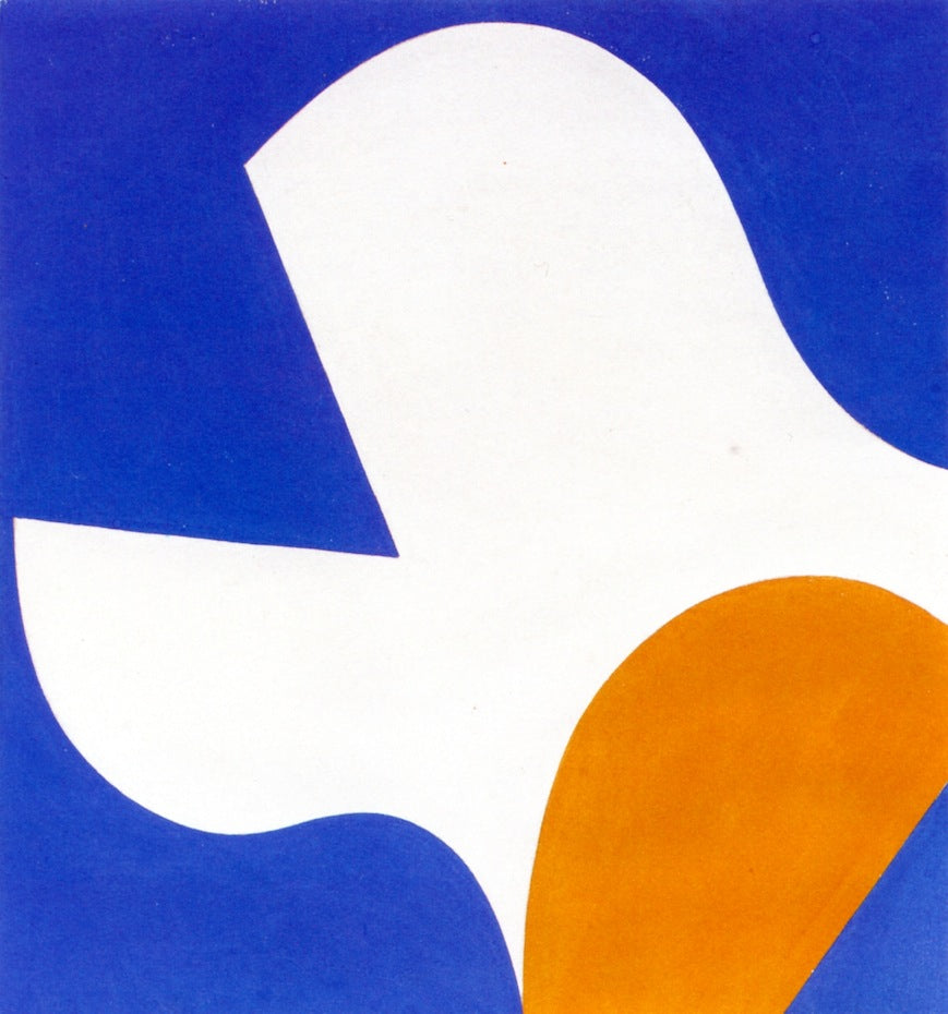 White and Yellow Slotted Figure by Sophie Taeuber-Arp,16x12(A3) Poster