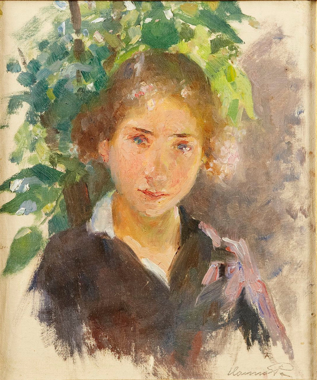 Portrait of a young girl by Hanna Hirsch-Pauli,A3(16x12")Poster