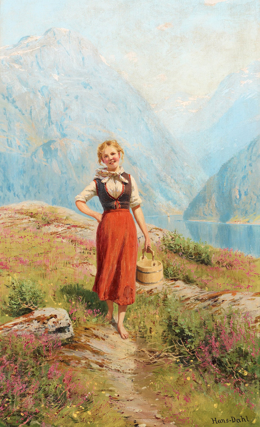 Happy Thoughts, vintage artwork by Hans Dahl, 12x8" (A4) Poster
