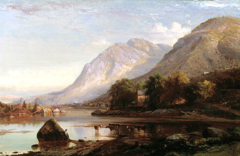 Hudson River at Cold Spring, vintage artwork by Johann Hermann Carmiencke, A3 (16x12") Poster Print