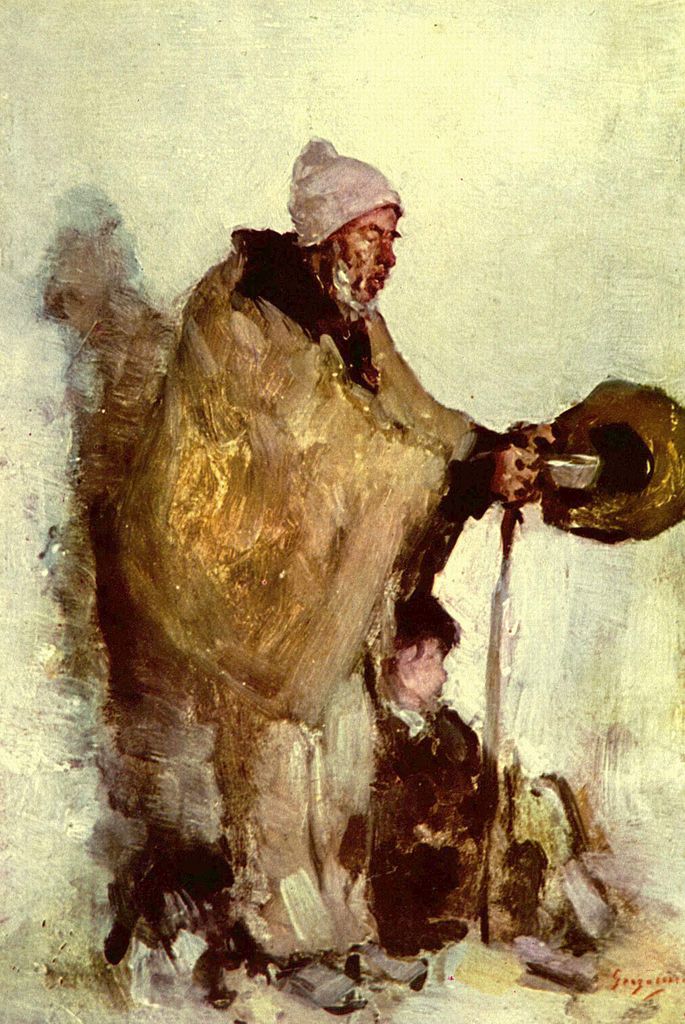 Breton Beggar, vintage artwork by Nicolae Grigorescu, 12x8" (A4) Poster