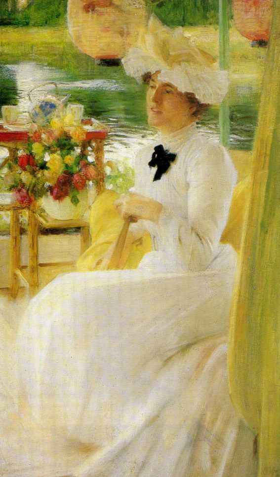 On the Houseboat, vintage artwork by Arthur Hacker, 12x8" (A4) Poster