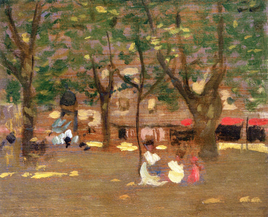 Place du Tertre, vintage artwork by James Wilson Morrice, 12x8" (A4) Poster
