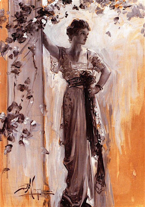 Rose in Garden, vintage artwork by Albert Beck Wenzell, 12x8" (A4) Poster