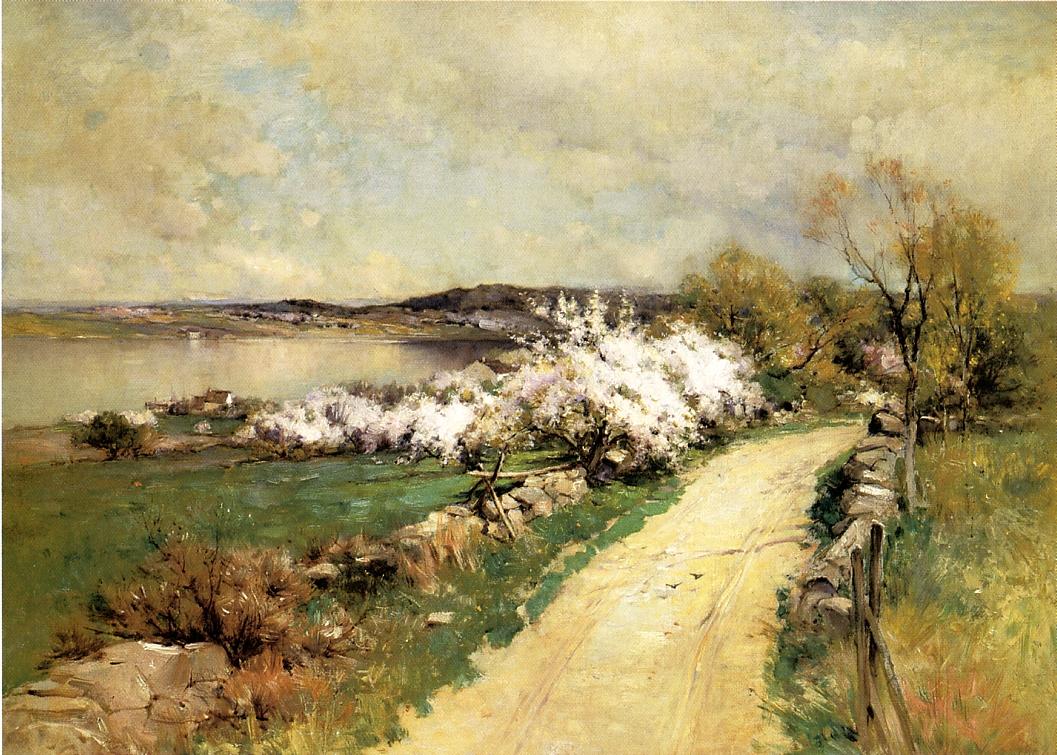 New England Landscape in Spring, vintage artwork by George Henry Smillie, 12x8" (A4) Poster