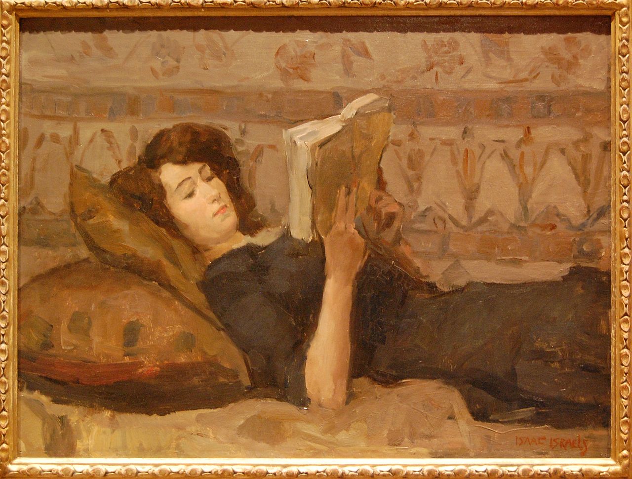 Girl Reading on a Divan by Isaac Israels,A3(16x12")Poster