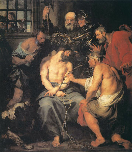 Crowning with Thorns, vintage artwork by Anthony van Dyck, 12x8" (A4) Poster
