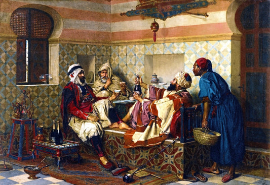 Les buveurs de champagne, vintage artwork by Jan Baptist Huysmans, 12x8" (A4) Poster