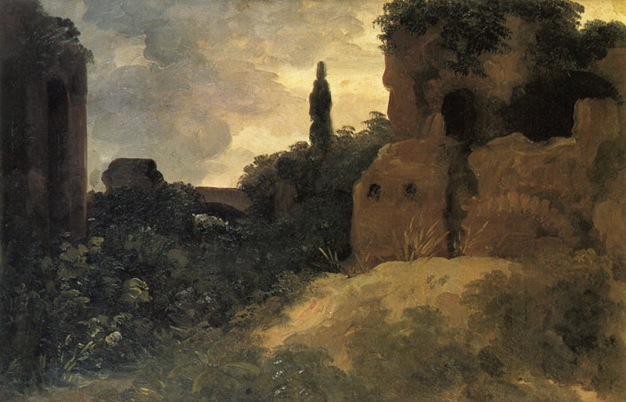 Roman Ruins at the Villa Farnese, vintage artwork by Pierre-Henri de Valenciennes, 12x8" (A4) Poster