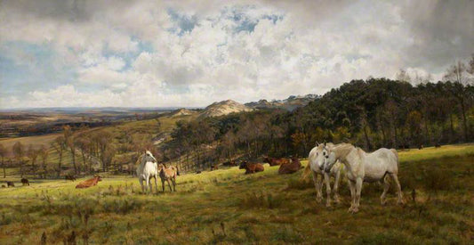 A Gleamy DAy in Picardy, vintage artwork by Henry William Banks Davis, R.A., 12x8" (A4) Poster
