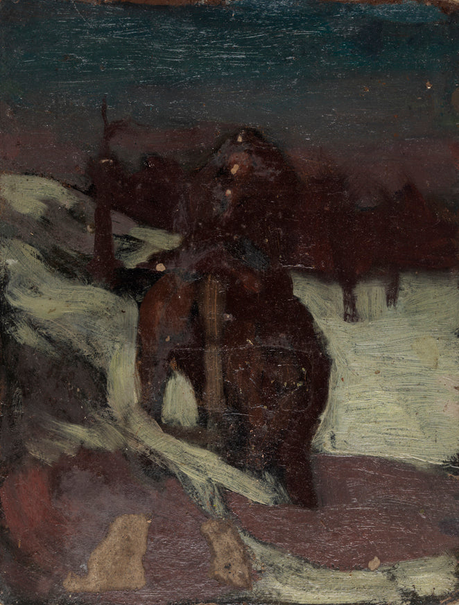 Landscape in Winter, vintage artwork by Thomas P. Anshutz, 12x8" (A4) Poster