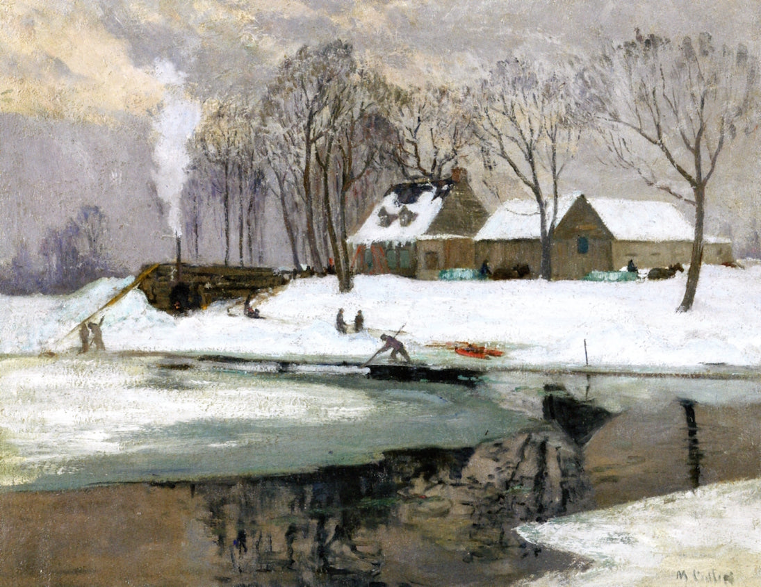 Ice Breaking, L'Assomption, vintage artwork by Maurice Cullen, 12x8" (A4) Poster