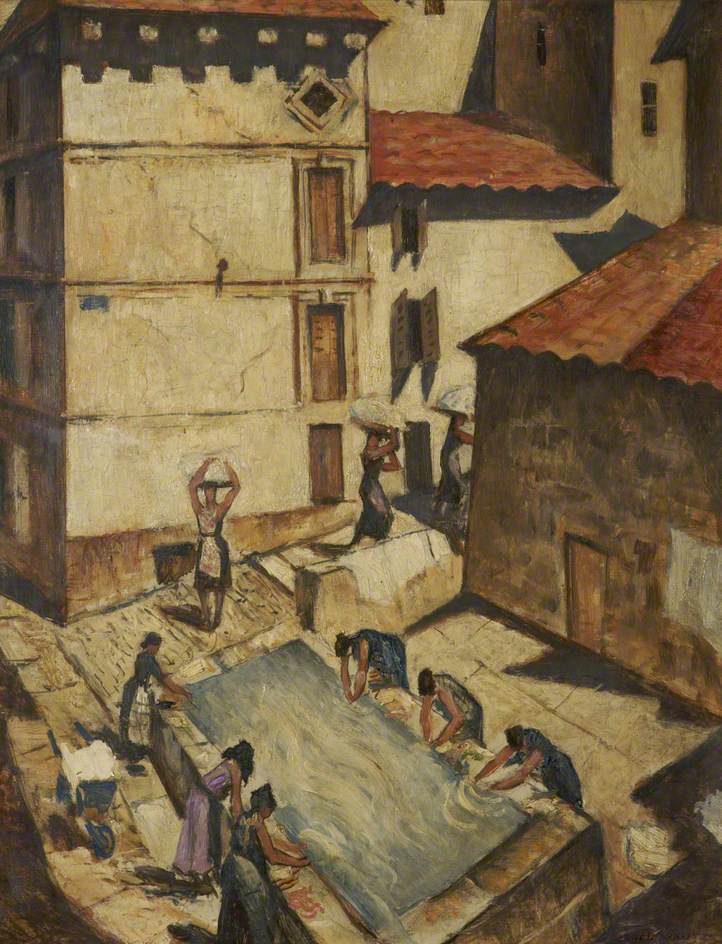 Spanish Women Washing by Christopher Nevinson,16x12(A3) Poster