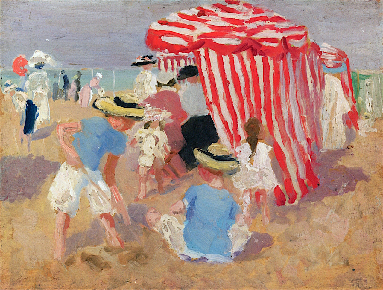 On the Sand, vintage artwork by Emanuel Phillips Fox, 12x8" (A4) Poster