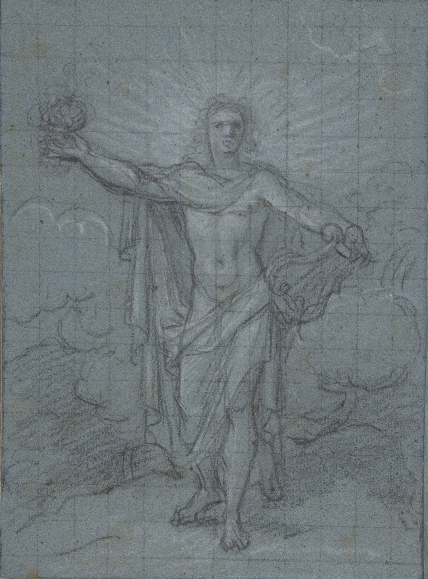 Standing Figure of Apollo, vintage artwork by Antoine Coypel II, 12x8" (A4) Poster