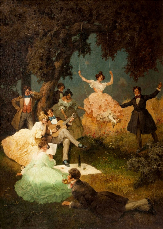 Fröhliche Gesellschaft, vintage artwork by Rudolf Alfred Höger, 12x8" (A4) Poster