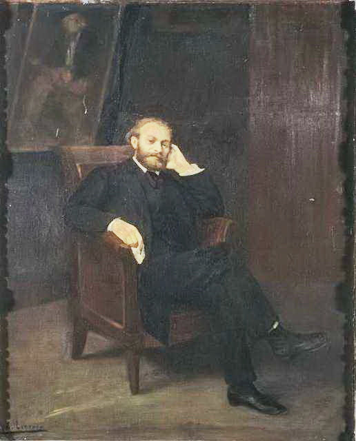 Portrait of Édouard Manet, vintage artwork by Alphonse Legros, 12x8" (A4) Poster
