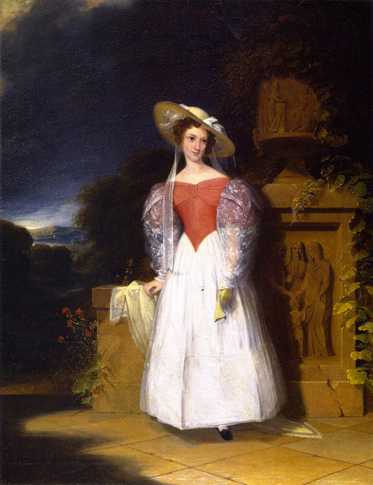 Lady in Red Bodice, vintage artwork by Robert Walter Weir, A3 (16x12") Poster Print