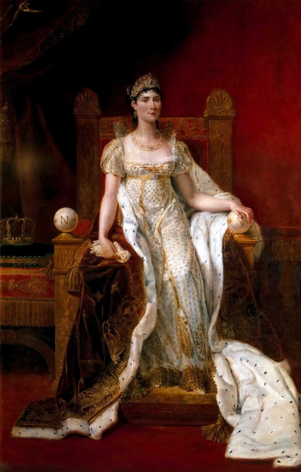 Portrait of the Empress Josephine, vintage artwork by Guillaume Guillon-Lethiere, 12x8" (A4) Poster