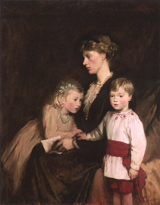 Portrait of Mother and Children by Glyn Warren Philpot,16x12(A3) Poster