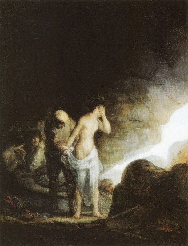 The Bandits' Attack II ~ Bandits Stripping and Raping a Woman, vintage artwork by Francisco de Goya y Lucientes, 12x8" (A4) Poster