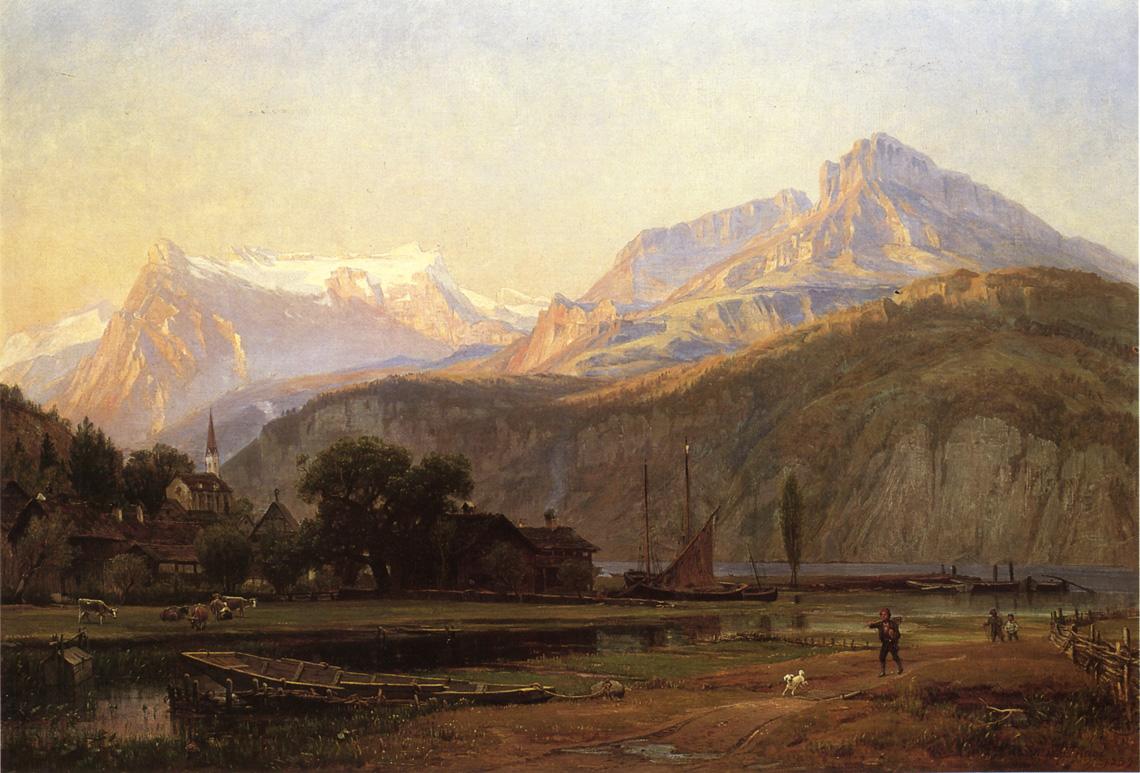 The Bay of Uri, Lake Lucerne, vintage artwork by Thomas Worthington Whittredge, A3 (16x12") Poster Print